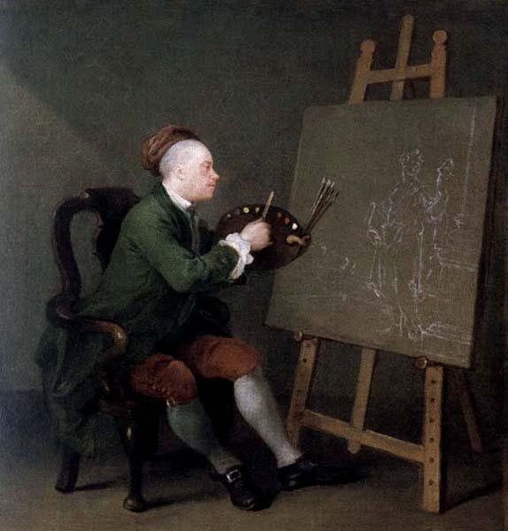 William Hogarth Hogarth Painting the Comic Muse oil painting image